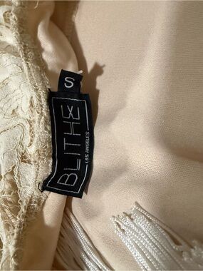 Blithe Los Angeles Cream Lace-Trim Bra Knit Dress - Small